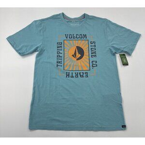 Volcom T Shirt Youth Boys XL Teal Skater Logo Surf Casual Graphic Summer Tee NEW